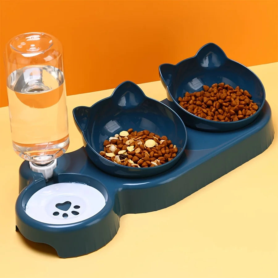 3-in-1 Pet Bowl Set with Automatic Water Feeder