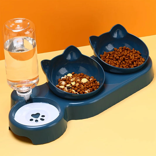 3-in-1 Pet Bowl Set with Automatic Water Feeder