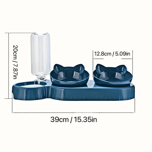 3-in-1 Pet Bowl Set with Automatic Water Feeder