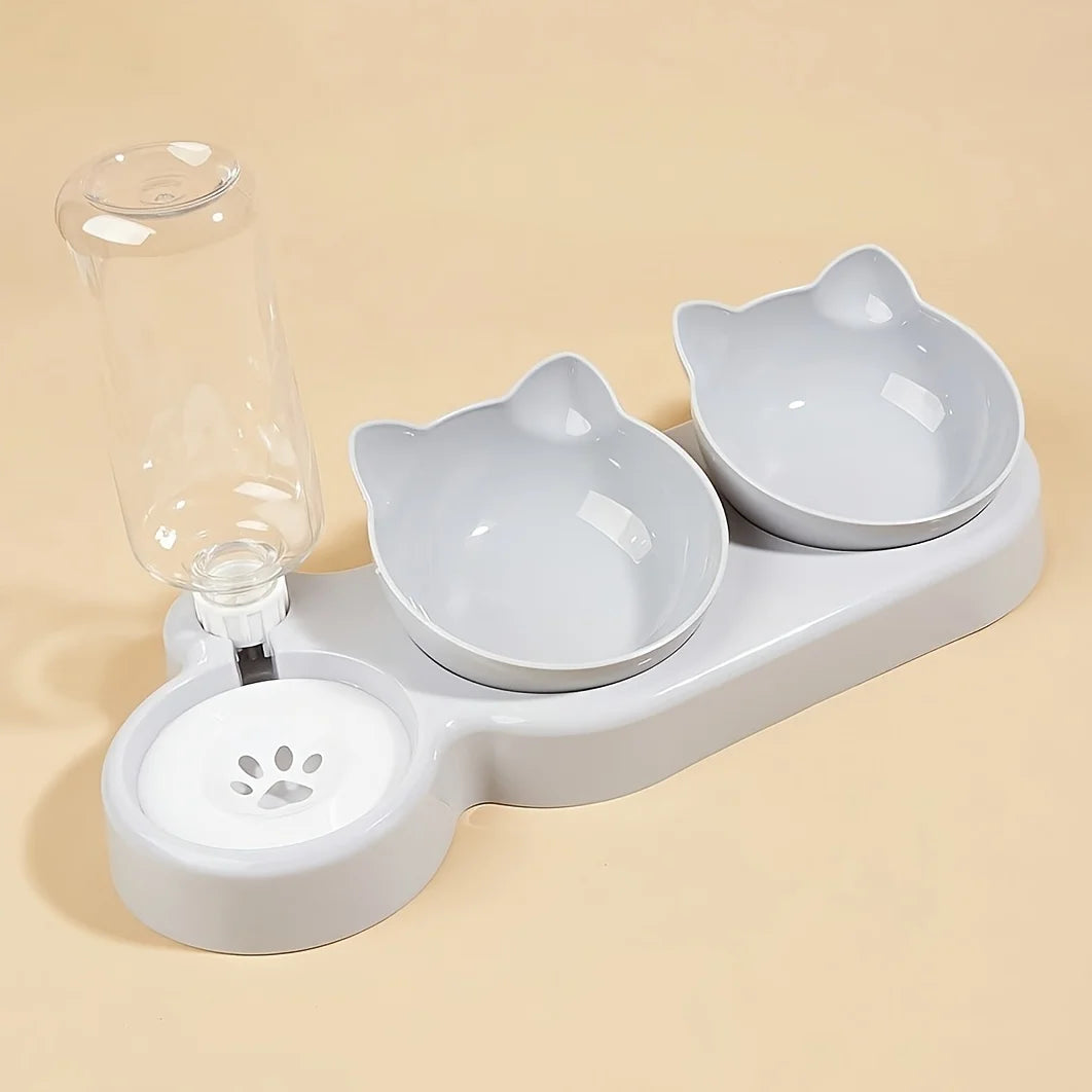3-in-1 Pet Bowl Set with Automatic Water Feeder